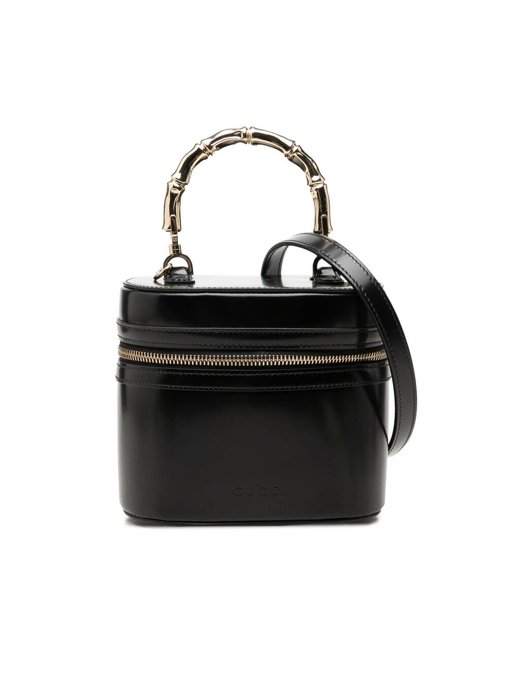 Gucci Shiny Calfskin Bamboo Vanity Bag #364948G15B